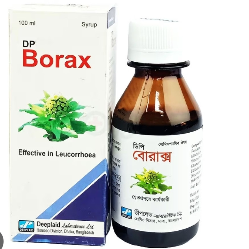 Borax syrup শ্বেতপ্রদাহ ব্যথাযুক্ত ঋতুস্রাব নিরাময় করে